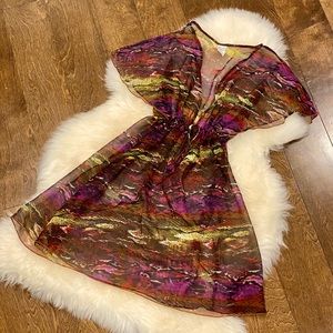 Cover-up | animal print with metallic thread